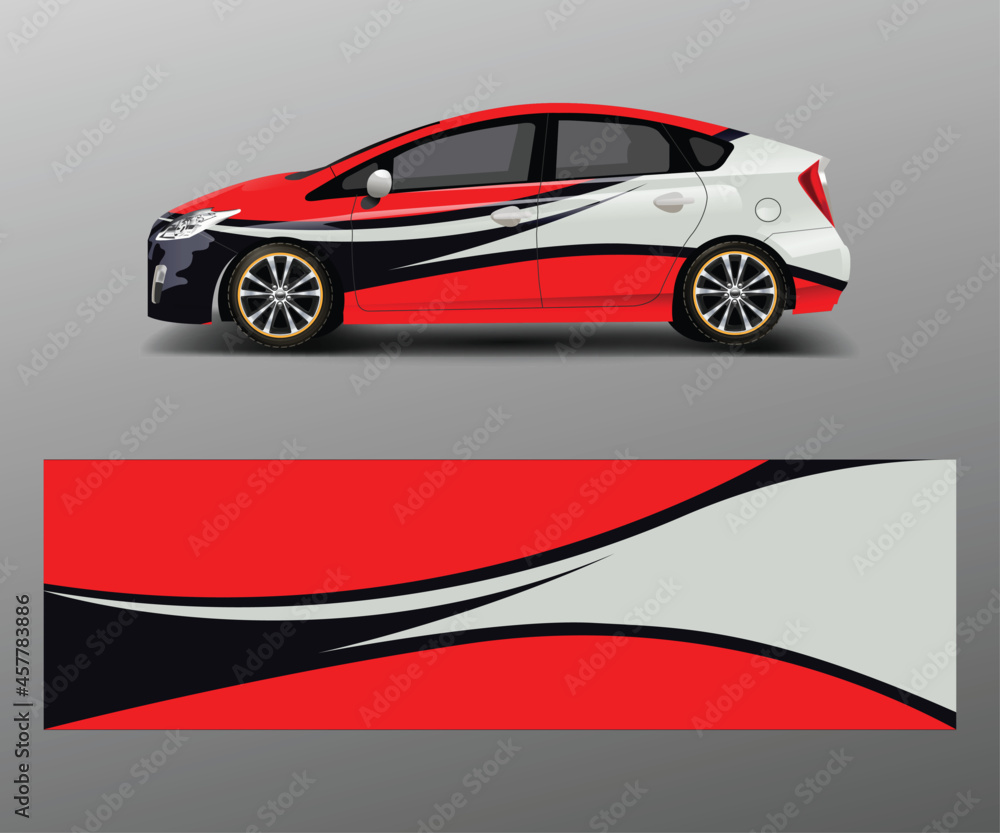 Fototapeta premium Sport car racing wrap design. vector design template design vector