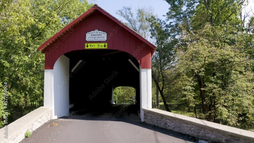 KNECHT'S COVERED BRIDGE IN BUCKS COUNTY, PENNSYLVANIA. BUILT IN 1873
