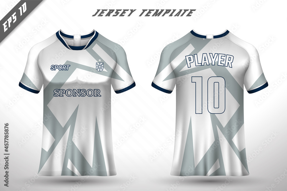Premium Soccer Jersey Template With Abstract Texture. Front And