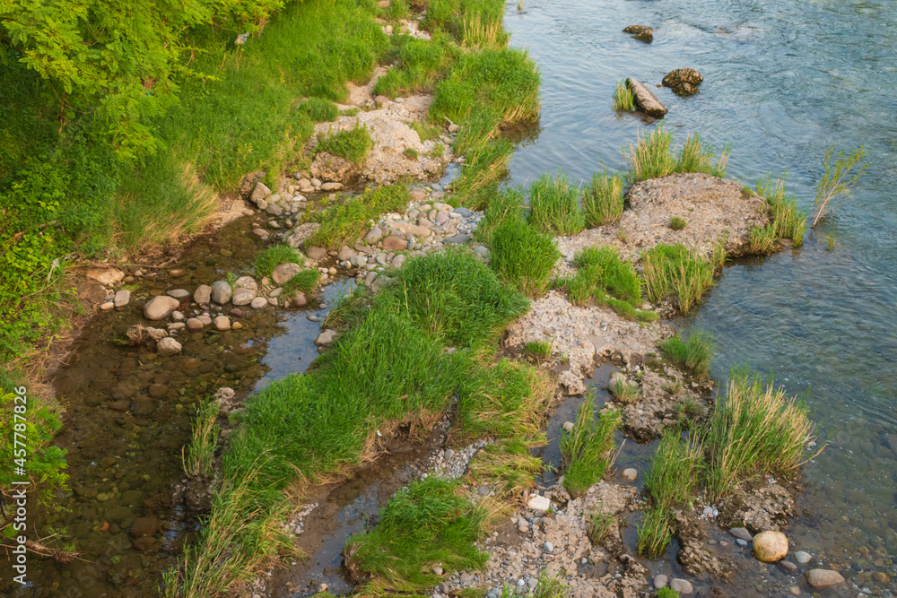 Serio riverside. Left riverside of the Serio's river Serio riverside. Left riverside of the Serio's river