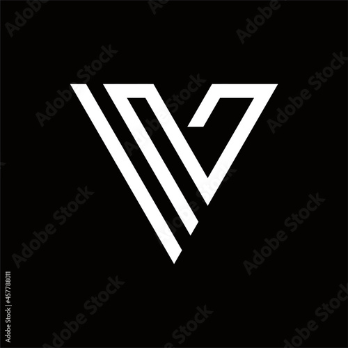 creative simple logo design letter MV