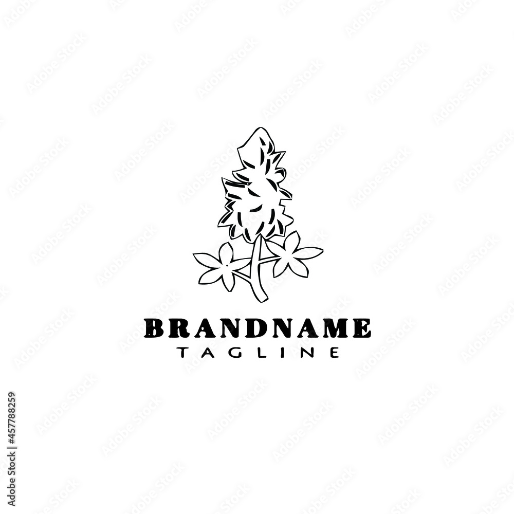 Fototapeta premium bluebonnet logo cartoon icon design template black isolated vector cute