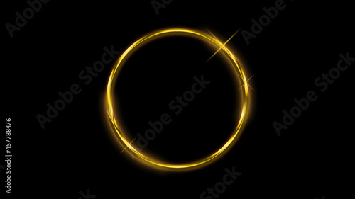 Golden ring with black background
