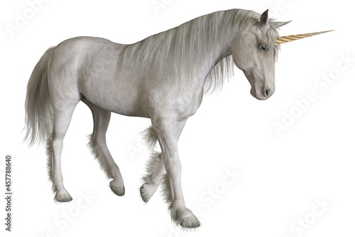 Fantasy unicorn isolated on white background 3d illustration