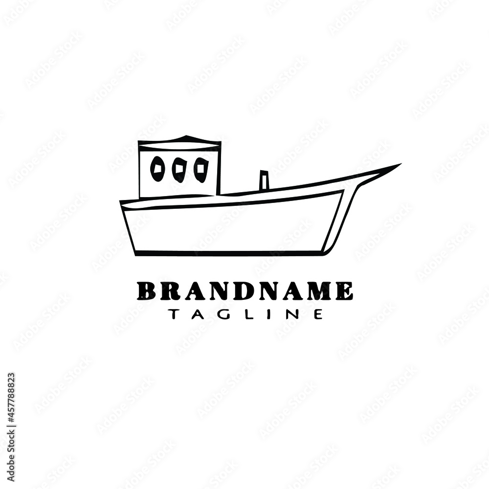 boat logo icon design template black isolated vector illustration