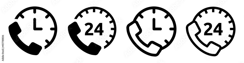 Support service 24 hours icon vector isolated on white background. Support service 24 hours icon vector isolated on white background.