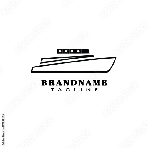 boat logo cartoon icon template black isolated vector illustration