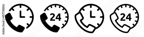 Support service 24 hours icon vector isolated on white background.