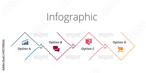 step infographic arrow process for presentation