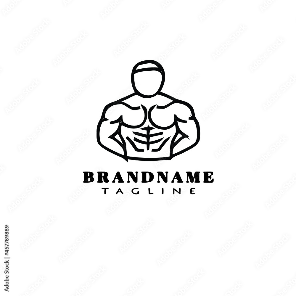 bodybuilding pose logo cartoon icon design template black isolated flat illustration bodybuilding pose logo cartoon icon design template black isolated flat illustration