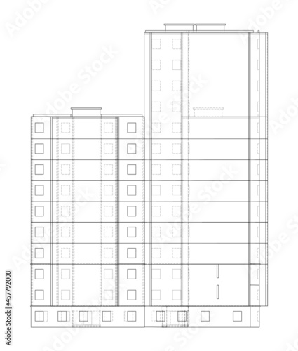 Vector multi-storey residential building