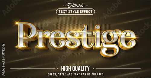 Editable text style effect - Prestige text style theme.