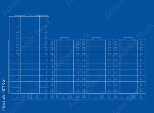 Vector multi-storey residential building