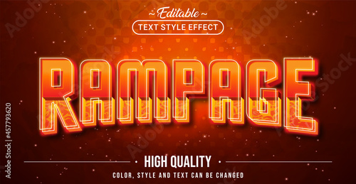Editable text style effect - Rampage text style theme.