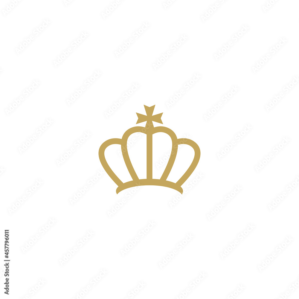 Golden line crown icon isolated on white. Royal, luxury, vip, first class sign. Winner award. Golden line crown icon isolated on white. Royal, luxury, vip, first class sign. Winner award.