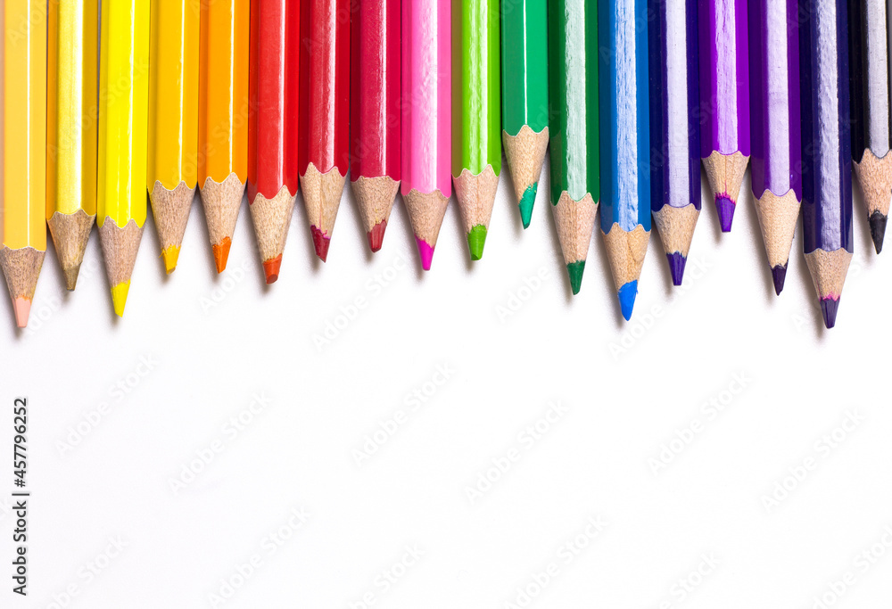 Color pencils on white background. Color pencils on white background.