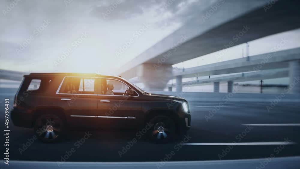 3d model luxury black car on highway. Very fast driving. Realistic 4k animation. 3d model luxury black car on highway. Very fast driving. Realistic 4k animation.