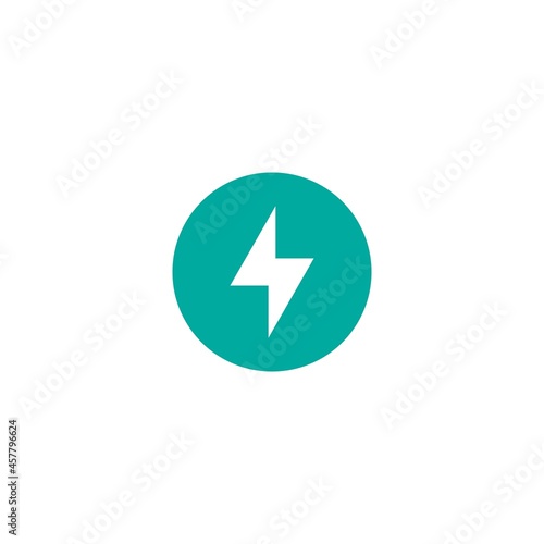 Free Download lightning bolt in circle simple flat icon. storm or thunder and lightning strike sign isolated on white. - GFXLoad