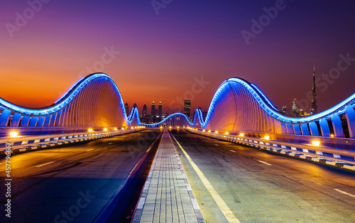 Photography Beautiful view of Meydan Bridge in Dubai