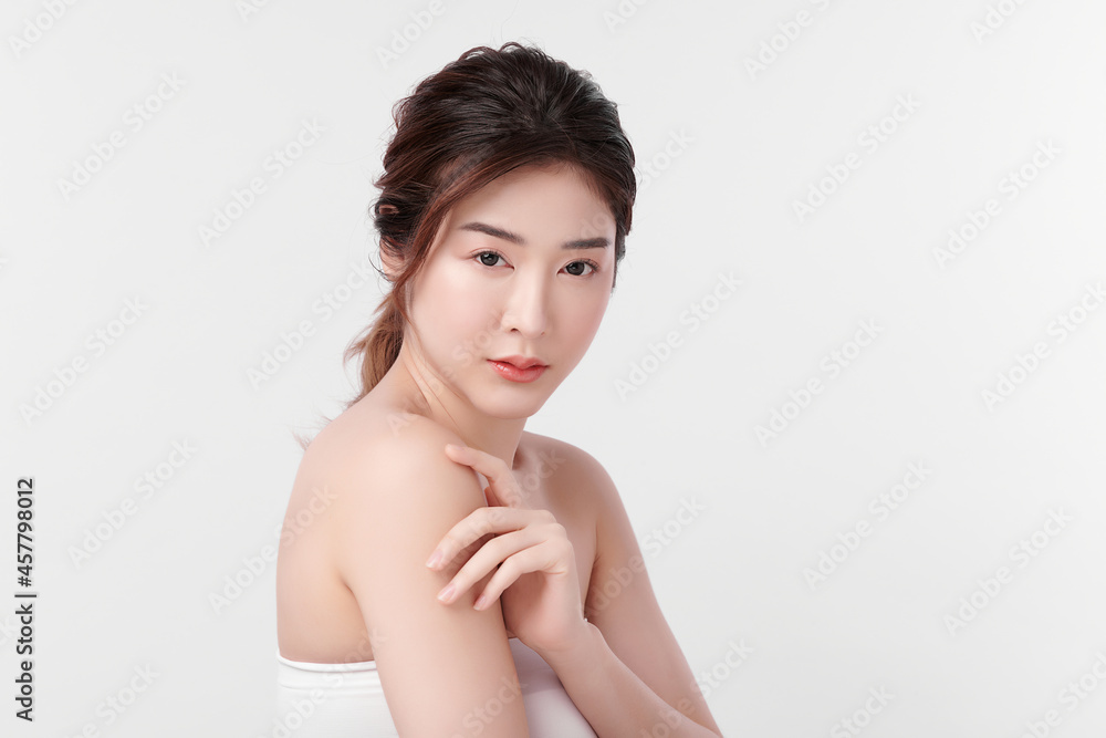 Beautiful young asian woman with clean fresh skin on white background, Face care, Facial treatment, Cosmetology, beauty and spa, Asian women portrait. Beautiful young asian woman with clean fresh skin on white background, Face care, Facial treatment, Cosmetology, beauty and spa, Asian women portrait.