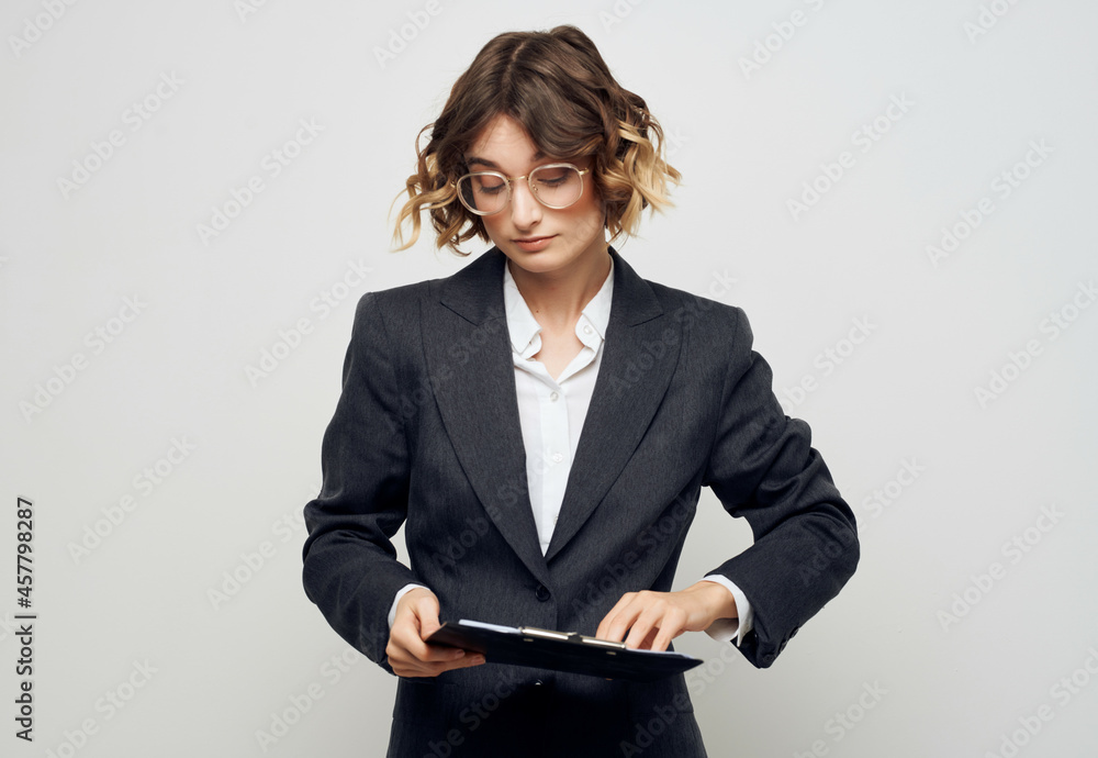 Businesswoman documents in hand Job Professional Businesswoman documents in hand Job Professional