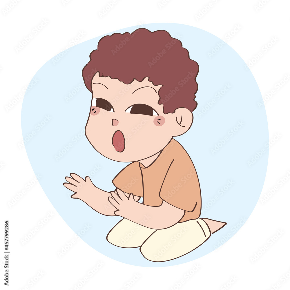 cute little child boy happy face expression. Childhood concept hand drawn vector illustration cute little child boy happy face expression. Childhood concept hand drawn vector illustration
