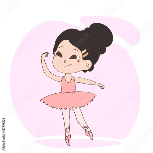 Little cute child ballerina girl concept hand drawn vector illustration