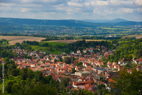 Blick über die Landschaft bei Schweina in Thüringen