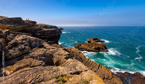 Algarve coast Portugal Carrapateira cliffs.
