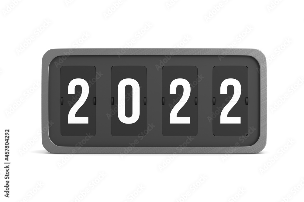 Flip black scoreboard 2022 on white background. Isolated 3D illustration Flip black scoreboard 2022 on white background. Isolated 3D illustration