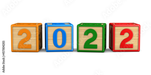 2022 new year on white back...