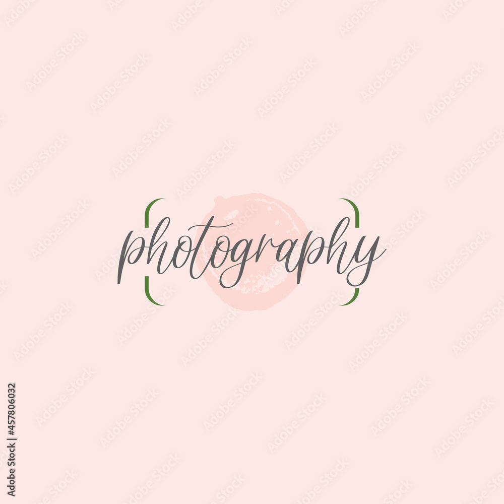 Photography script handwritting logo design vector