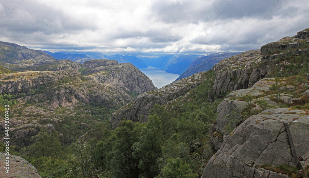 View on Lysefjord from Prekestolen, Norway