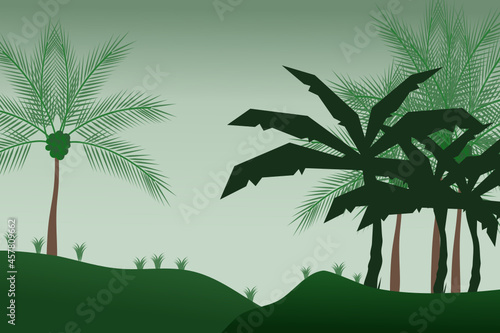 Forest background, nature, landscape. Evergreen coniferous trees. spruce, christmas tree. Silhouette vector
