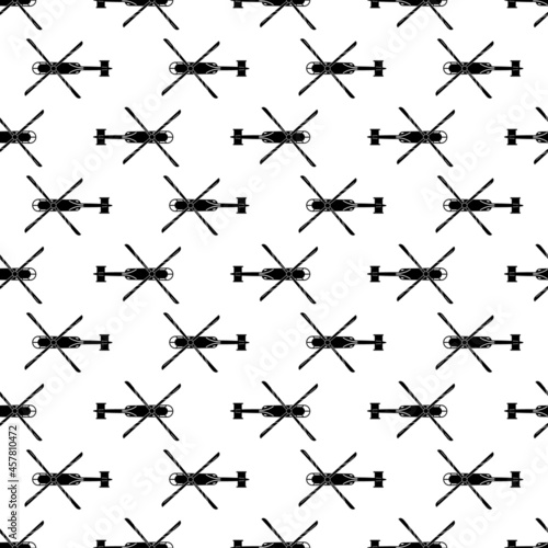 Top view helicopter pattern seamless background texture repeat wallpaper geometric vector © ylivdesign