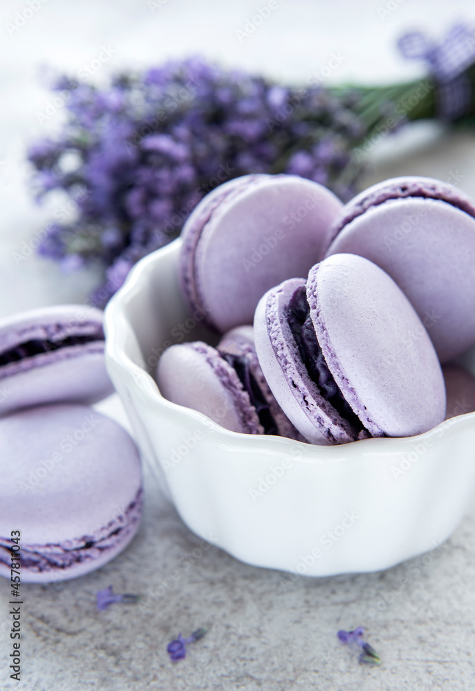 French macarons with lavender flavor French macarons with lavender flavor