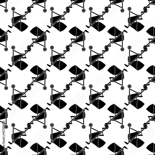 Mom baby pram pattern seamless background texture repeat wallpaper geometric vector