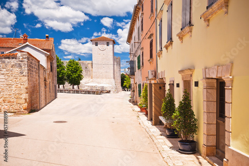 Village of Svetvincenat ancient square and colorful architecture view