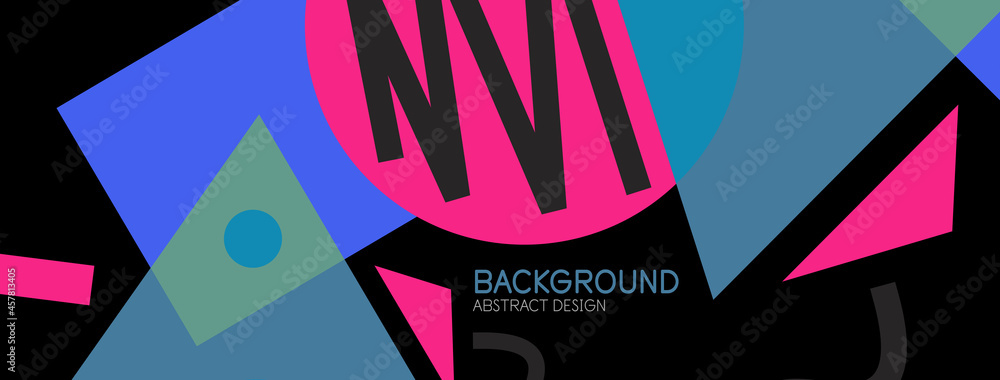Abstract background. Blocks, lines, triangles, circles composition. Techno or business concept for wallpaper, banner, background, landing page Abstract background. Blocks, lines, triangles, circles composition. Techno or business concept for wallpaper, banner, background, landing page