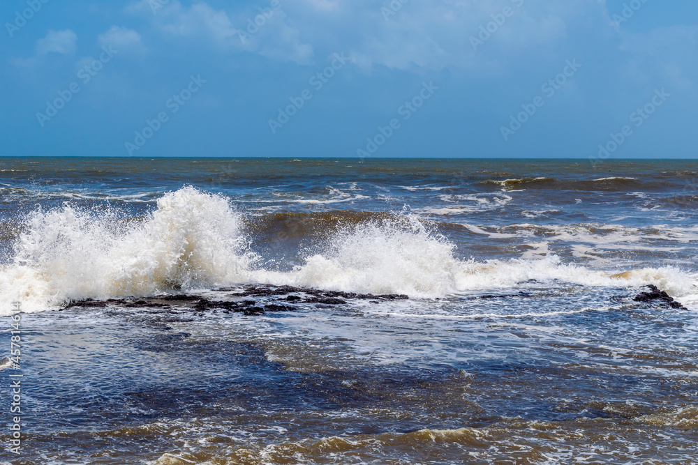 waves on the beach, Anjuna Beach, Goa, India