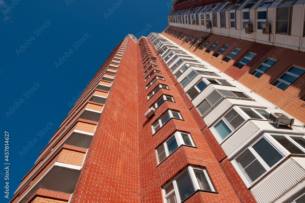 Multi-storey brick residential building in Moscow, Russia