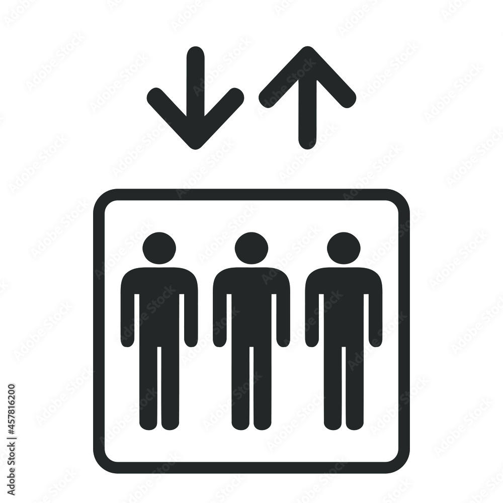 Passenger elevator vector icon isolated on white background. Passenger elevator vector icon isolated on white background.