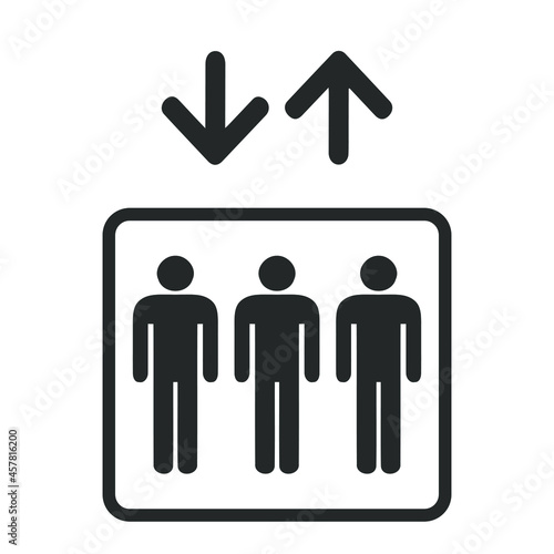 Passenger elevator vector icon isolated on white background.