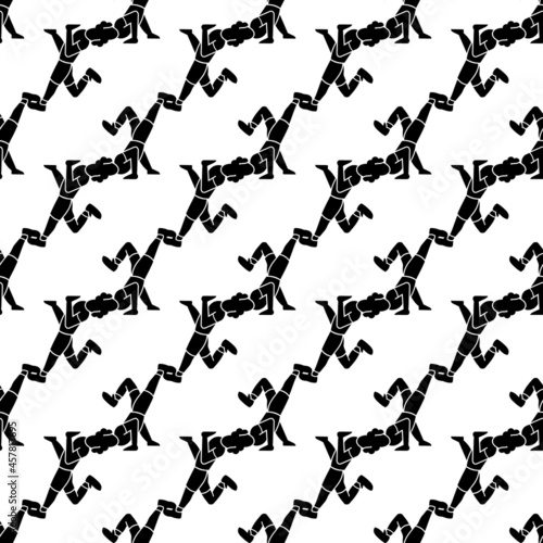 Woman break dancer pattern seamless background texture repeat wallpaper geometric vector