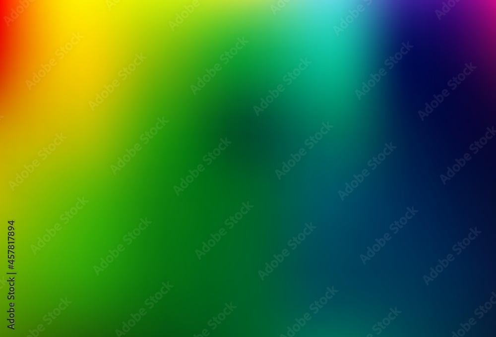 Light Multicolor, Rainbow vector blurred bright background.