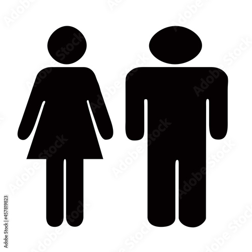 Black toilet Sign with Toilet, Men and Women icon