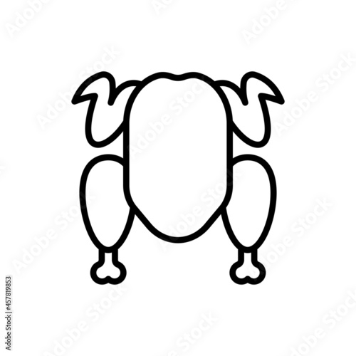 Chicken carcass thin line icon. Modern vector illustration.