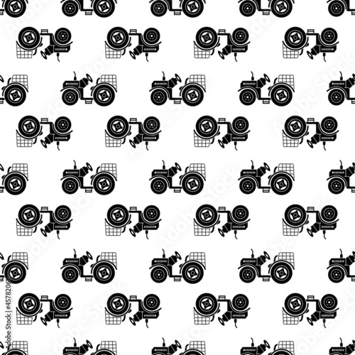 Farm tractor pattern seamless background texture repeat wallpaper geometric vector
