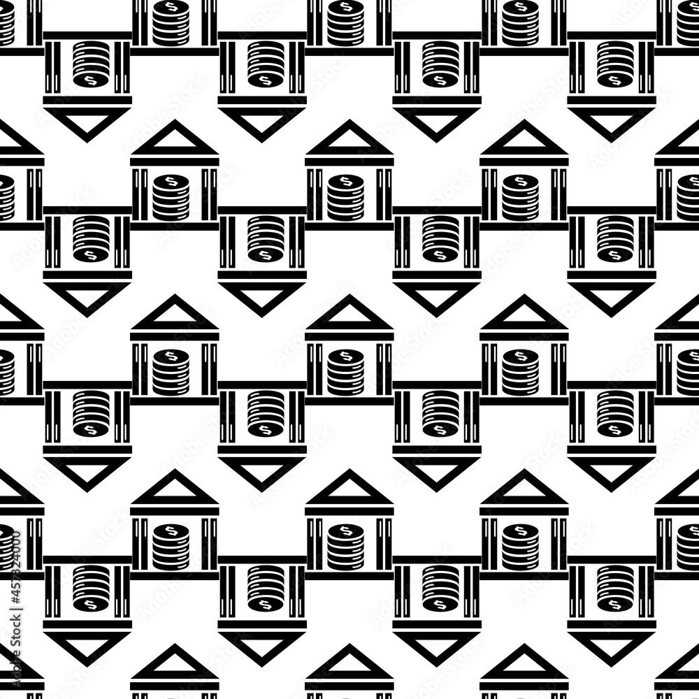 Fototapeta premium Money deposit bank pattern seamless background texture repeat wallpaper geometric vector