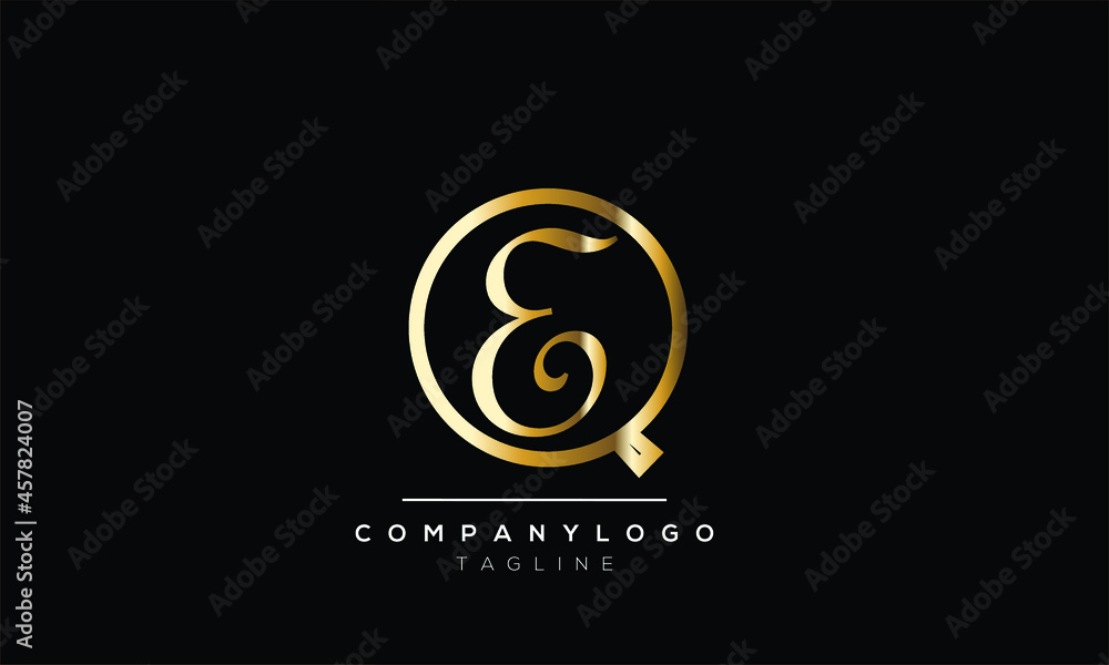 Abstract Letter Initial QE EQ Vector Logo Design Template